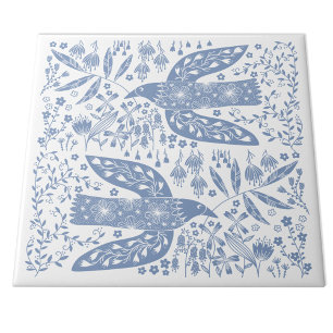 Peace Doves blauw en wit Tegeltje