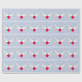 Peace Doves Heart Snowflakes Birds Cadeaupapier (Vlak)