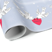 Peace Doves Heart Snowflakes Birds Cadeaupapier (Rol Hoek)