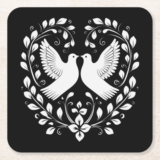 Peace Doves Kartonnen Onderzetters (Voorkant)
