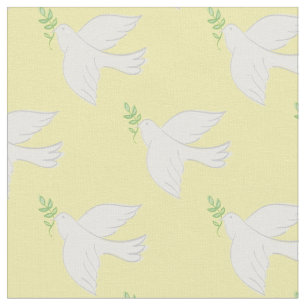 Peace Doves Religieuze Christelijke Geel Stof