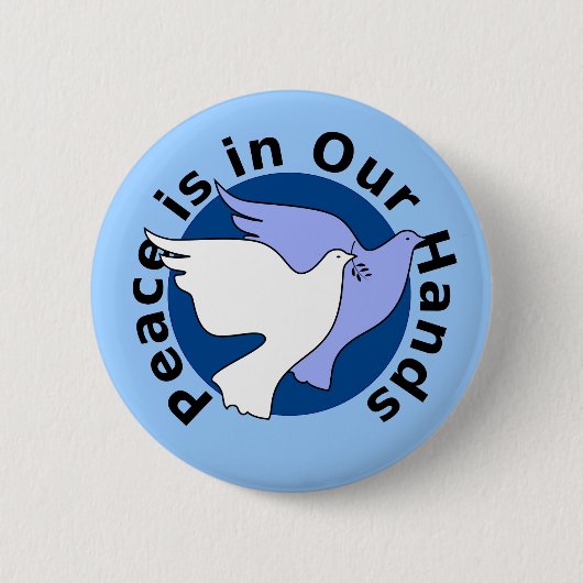 Peace Doves Ronde Button 5,7 Cm (Voorkant)