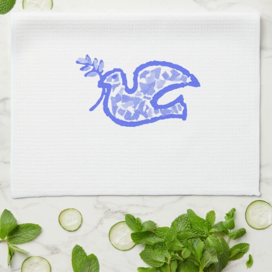 Peace Doves Theedoek (Gevouwen)