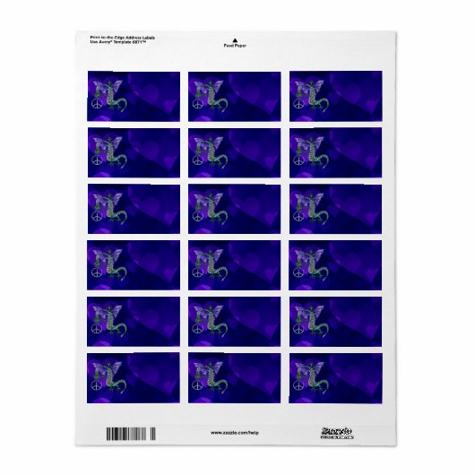 Peace Dragon Etiket (Full Sheet)