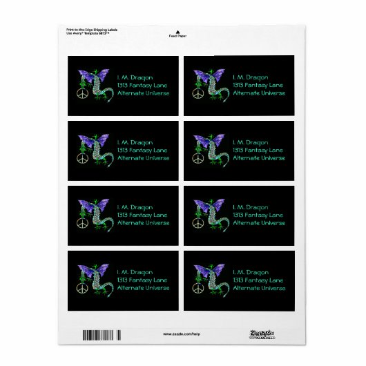 Peace Dragon Etiket (Full Sheet)