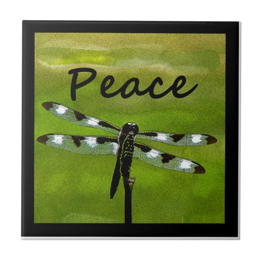 Peace Dragonfly Tegeltje (Voorkant)