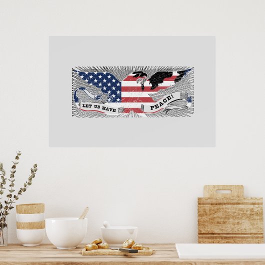 Peace Eagle Americana Patriotic Art Poster (Keuken)
