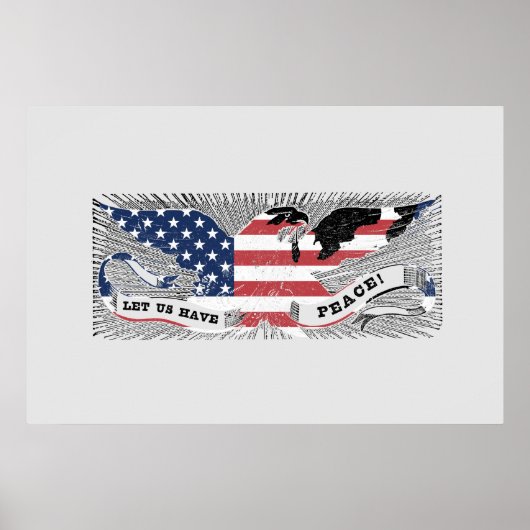 Peace Eagle Americana Patriotic Art Poster (Voorkant)