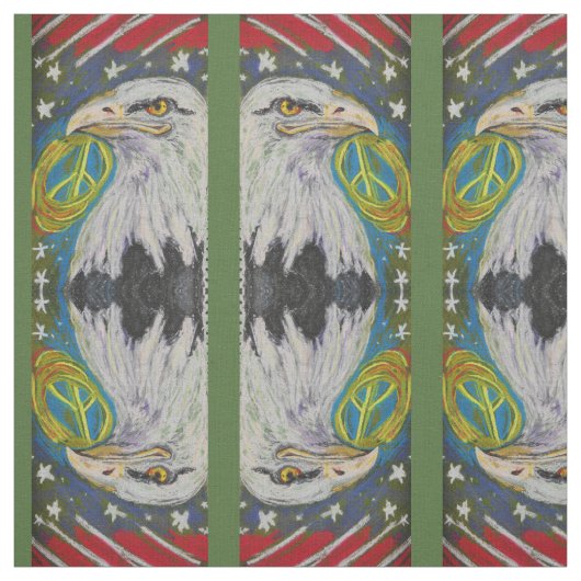 Peace Eagle Pattern Stof (Swatch)