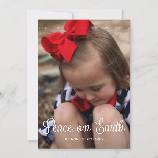 Peace Earth Kind kerstfeestdag foto volledig geble Feestdagenkaart (Voorkant)
