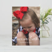 Peace Earth Kind kerstfeestdag foto volledig geble Feestdagenkaart (Staand voorkant)