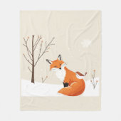 Peace Earth Minimalist Vos Vogel Dier Fleece Deken (Voorkant)