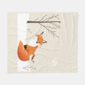 Peace Earth Minimalist Vos Vogel Dier Fleece Deken (Voorkant (Horizontaal))