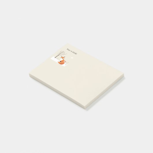 Peace Earth Minimalist Vos Vogel Dier Post-it® Notes (Schuin)