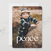 Peace Elegant Full Photo Holiday Kaart (Voorkant)