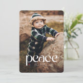 Peace Elegant Full Photo Holiday Kaart (Staand voorkant)