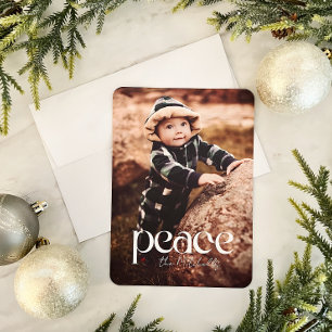 Peace Elegant Full Photo Holiday Kaart