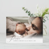 Peace Elegant Script Persoonlijke foto Feestdagenkaart (Staand voorkant)