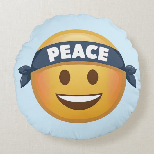 Peace Emoji Rond Kussen (Voorkant)
