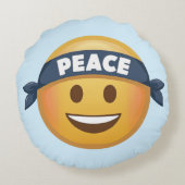 Peace Emoji Rond Kussen (Achterkant)