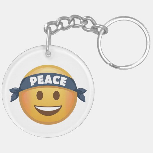 Peace Emoji Sleutelhanger (Achterkant Rechts)