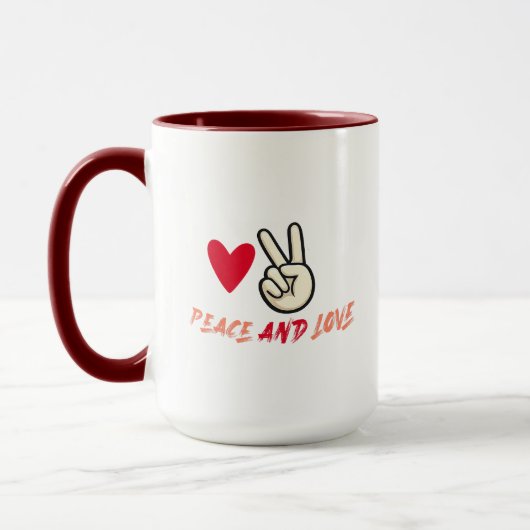 Peace en Love Combo Mok | Hart en Vredesteken (Links)