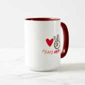 Peace en Love Combo Mok | Hart en Vredesteken (Voorkant rechts)