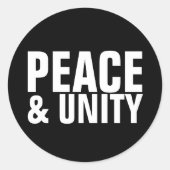 PEACE en UNITY Sticker (Voorkant)