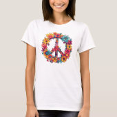  Peace en Wild Flowers T-Shirt (Voorkant)