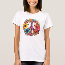  Peace en Wild Flowers T-Shirt