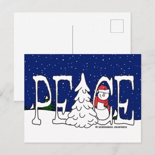 Peace Feestdagenkaart (Voorkant / Achterkant)