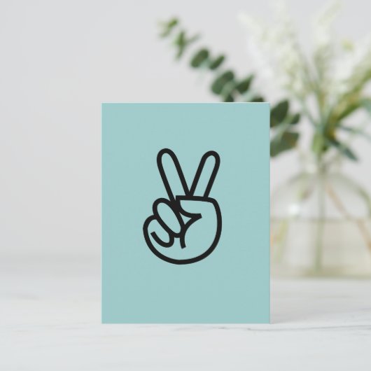 Peace Fingers Briefkaart (Staand voorkant)