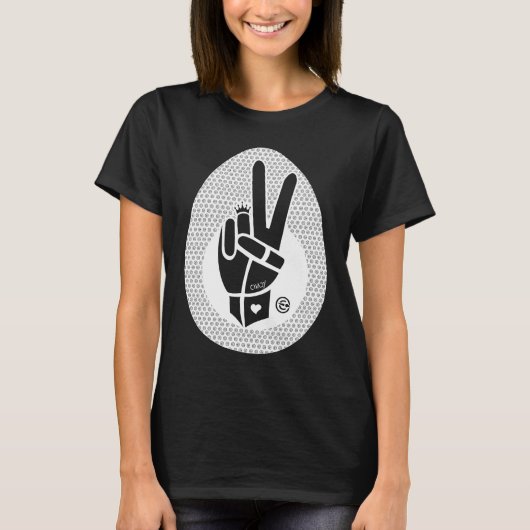 Peace First Peace Hand Sign White T-shirt (Voorkant)
