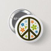 Peace Floral Design Ronde Button 5,7 Cm (Voorkant /achterkant)