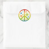 Peace Floral Design Ronde Sticker (Tas)