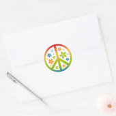 Peace Floral Design Ronde Sticker (Envelop)