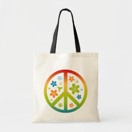 Peace Floral Design Tote Bag