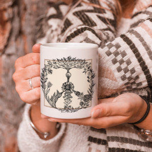 Peace Floral Drawing Cute Boho Hippie Flowers Art Koffiemok