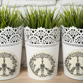 Peace Floral Drawing Cute Boho Hippie Flowers Art Ronde Sticker