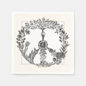 Peace Floral Drawing Cute Boho Hippie Flowers Art Servet (Voorkant)