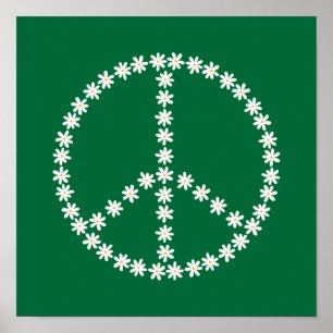 Peace Floral Poster