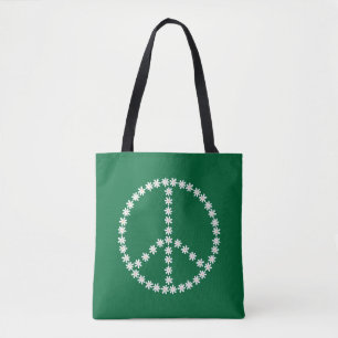 Peace Floral Tote Bag