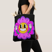 Peace Flower Canvas tas (Dichtbij)