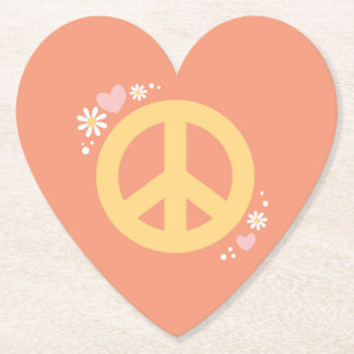 Peace Flower Power Love Party Onderzetter 60's Gro