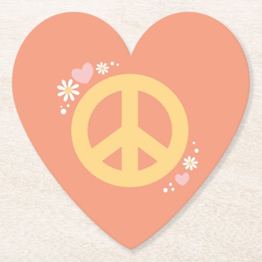Peace Flower Power Love Party Onderzetter 60's Gro (Voorkant)