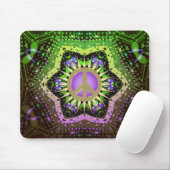 Peace Flower Power Paars+Green Mousepad Muismat (Met muis)
