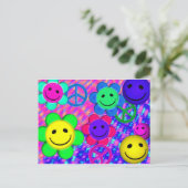 Peace Flower Smilies Briefkaart (Staand voorkant)