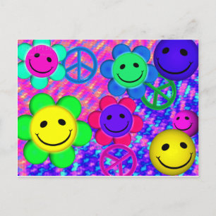 Peace Flower Smilies Briefkaart