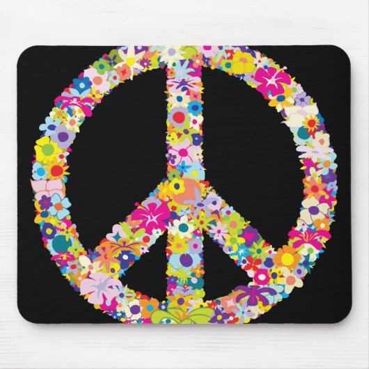 Peace Flowers Mousepad Muismat (Voorkant)