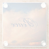 Peace Fluffy Pink Clouds Photo Evening Sky Glazen Onderzetter (Achterkant)